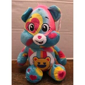 Care Bears Good Vibes Bear Plush NWT 2026 Basic Fun Tie Dye 12" Stuffed Animal